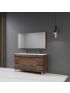 1500MM Dark Oak MDF Bathroom Vanity 4 Side Drawers 2 Middle Doors Free Standing Cabinet Only
