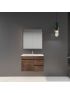 750MM Dark Oak MDF Bathroom Vanity Right Drawers Wall Hung Cabinet Only