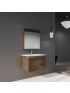 750MM Dark Oak MDF Bathroom Vanity Right Drawers Wall Hung Cabinet Only