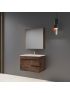 750MM Dark Oak MDF Bathroom Vanity Right Drawers Wall Hung Cabinet Only