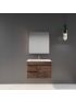 750MM Dark Oak MDF Bathroom Vanity Left Drawers Wall Hung Cabinet Only