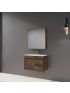 750MM Dark Oak MDF Bathroom Vanity Right Drawers Wall Hung Cabinet Only