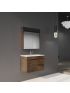 750MM Dark Oak MDF Bathroom Vanity Right Drawers Wall Hung Cabinet Only