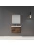 750MM Dark Oak MDF Bathroom Vanity Left Drawers Wall Hung Cabinet Only