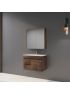 750MM Dark Oak MDF Bathroom Vanity Left Drawers Wall Hung Cabinet Only