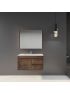 900MM Dark Oak MDF Bathroom Vanity Right Drawers Wall Hung Cabinet Only