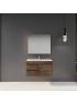 900MM Dark Oak MDF Bathroom Vanity Left Drawers Wall Hung Cabinet Only