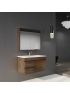 900MM Dark Oak MDF Bathroom Vanity Left Drawers Wall Hung Cabinet Only