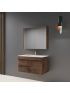 900MM Dark Oak MDF Bathroom Vanity Left Drawers Wall Hung Cabinet Only