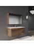 1200MM Dark Oak MDF Bathroom Vanity Right Drawers Wall Hung Cabinet Only