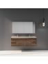 1500MM Dark Oak MDF Bathroom Vanity 4 Side Drawers 2 Middle Doors Wall Hung Cabinet Only