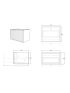 600mm Prime Oak Wall Hung Bathroom Vanity 1 Door Grooved MDF Cabinet Only