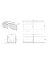 1200mm Coastal Oak Wall Hung Bathroom Vanity Left Drawer Grooved MDF Cabinet Only