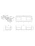 1500mm Coastal Oak Wall Hung Bathroom Vanity 2 Drawers Grooved MDF Cabinet Only