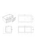 900mm Slim Coastal Oak Wall Hung Bathroom Vanity Right Drawer Grooved MDF Cabinet Only
