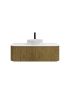 1200mm Prime Oak Curved Edge and V-Grooved Wall Hung Bathroom Vanity MDF Cabinet Only