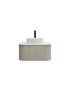 750mm Coastal Oak Curved Edge and V-Grooved Wall Hung Bathroom Vanity MDF Cabinet Only