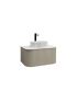 750mm Coastal Oak Curved Edge and V-Grooved Wall Hung Bathroom Vanity MDF Cabinet Only