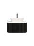 750mm Bottega Oak Wall Hung Bathroom Vanity with Curved Edge and V-Grooved Design MDF Cabinet Only
