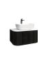 750mm Bottega Oak Wall Hung Bathroom Vanity with Curved Edge and V-Grooved Design MDF Cabinet Only