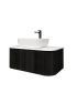 900mm Bottega Oak Wall Hung Bathroom Vanity with Curved Edge and V-Grooved Design MDF Cabinet Only