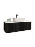 1200mm Bottega Oak Wall Hung Bathroom Vanity with Curved Edge and V-Grooved Design MDF Cabinet Only