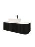 1200mm Bottega Oak Wall Hung Bathroom Vanity with Curved Edge and V-Grooved Design MDF Cabinet Only
