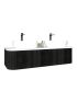 1500mm Bottega Oak Wall Hung Bathroom Vanity with Curved Edge and V-Grooved Design MDF Cabinet Only
