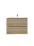 750mm Wall Hung Bathroom Vanity White Oak Wood Grain 2 PAC Coating MDF Board