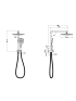 New Regal Round Mini Multi-function Shower Set Chrome, 250mm Plastic Shower Head