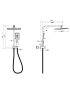 New Sando Square Mini Multi-function Shower Set Chrome, 250mm Plastic Shower Head