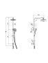 New Cora Round Multi-function Shower Set Chrome, 250mm Plastic Shower Head
