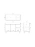 1200MM White Oak MDF Bathroom Vanity Right Drawers Free Standing Cabinet Only