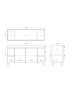 1500MM Dark Oak MDF Bathroom Vanity 4 Side Drawers 2 Middle Doors Free Standing Cabinet Only