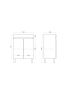 600MM Slim Dark Oak MDF Bathroom Vanity 2 Doors Free Standing Cabinet Only