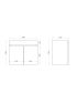 600MM Slim Dark Oak MDF Bathroom Vanity 2 Doors Wall Hung Cabinet Only