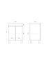 600x460MM Freestanding Bathroom Vanity 2 Doors Dark Oak MDF Cabinet Only