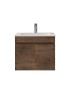 600MM Dark Oak MDF Bathroom Vanity 2 Doors Wall Hung Cabinet Only