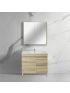 750MM White Oak MDF Bathroom Vanity Right Drawers Free Standing Cabinet Only
