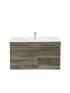 750MM Dark Grey MDF Bathroom Vanity Right Drawers Wall Hung Cabinet Only