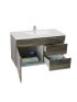 750MM Dark Grey MDF Bathroom Vanity Right Drawers Wall Hung Cabinet Only