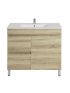 750MM White Oak MDF Bathroom Vanity Left Drawers Free Standing Cabinet Only