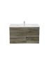 900MM Dark Grey MDF Bathroom Vanity Right Drawers Wall Hung Cabinet Only