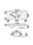 1500x460mm Nana Gloss White Thin Edge Ceramic Top Double Sinks / Bowls
