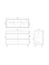 1200mm Freestanding With Legs Bathroom Vanity Dark Oak Wood Grain 2 PAC Coating MDF Board with Double Bowl
