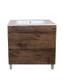 750mm Freestanding Bathroom Vanity With Legs Dark Oak Wood Grain 2 PAC Coating MDF Board 