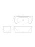 1700mm Back To Wall Bathtub Oval Gloss White Acrylic Rounded Edge