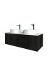 1200mm Bottega Oak Wall Hung Bathroom Vanity Left Drawer Grooved MDF Cabinet Only
