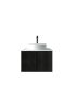 600mm Bottega Oak Wall Hung Bathroom Vanity 1 Door Grooved MDF Cabinet Only