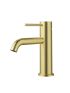 Otus Slimline SS Basin Mixer Curved Spout Brushed Gold